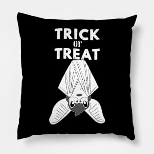 Black White Bat Halloween Pillow