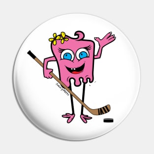 Girls Hockey Monster Pink Pin