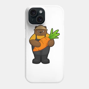 Bear as Farmer with Carrot Phone Case