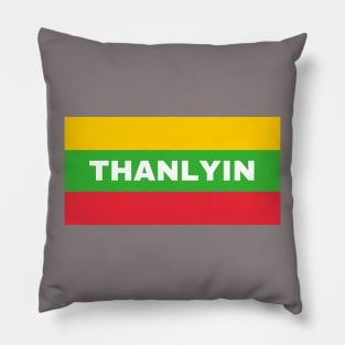 Thanlyin City in Myanmar Flag Colors Pillow