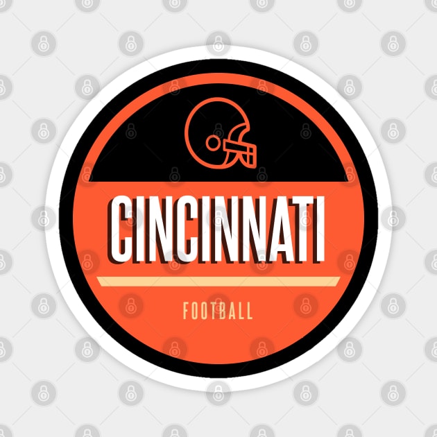 cincinnati retro football Magnet by BVHstudio