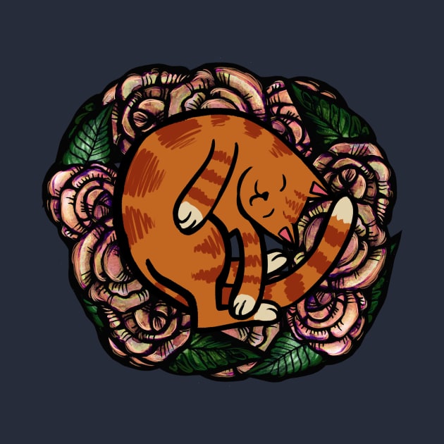 Orange Cat Cute Kitty Ball by bubbsnugg