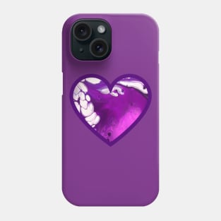 Purple/Lavender Paint Pour Heart Phone Case