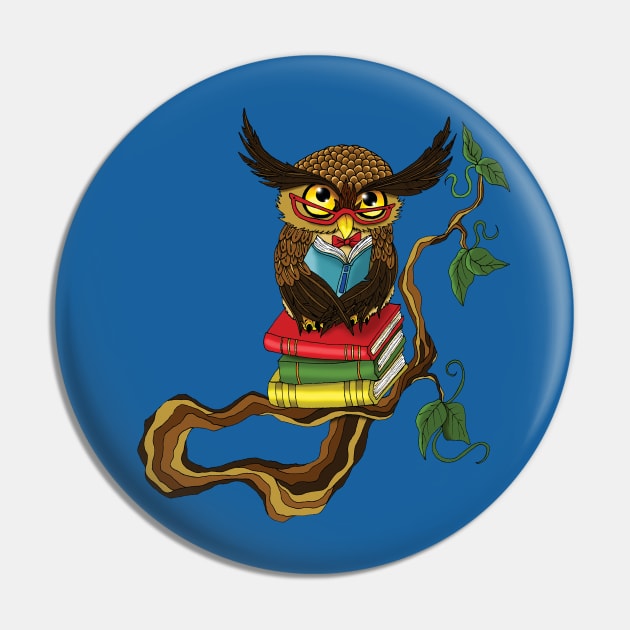 Mr. Books Owl Pin by tigressdragon