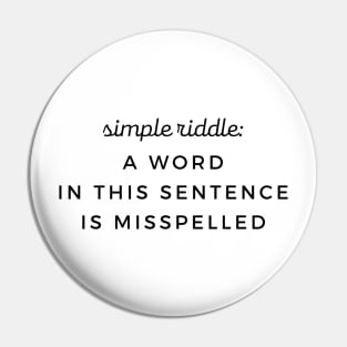 Simple Riddle Grammar Misspelled Word Pin