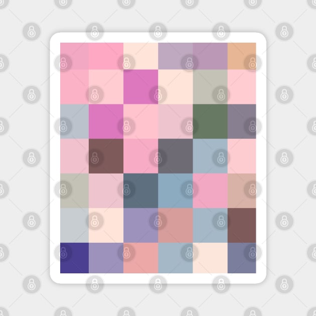 Patchwork, Pastel, Multi Colour Magnet by OneThreeSix