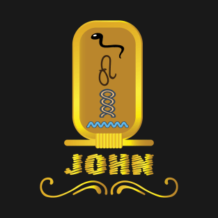 JOHN-American names in hieroglyphic letters-JOHN, name in a Pharaonic Khartouch-Hieroglyphic pharaonic names T-Shirt