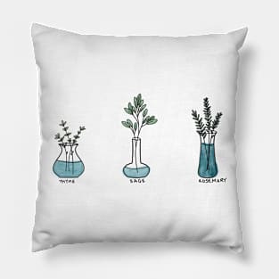 Trio of herbs in vases Pillow