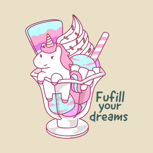 Rainbow Ice Cream Unicorn T-Shirt