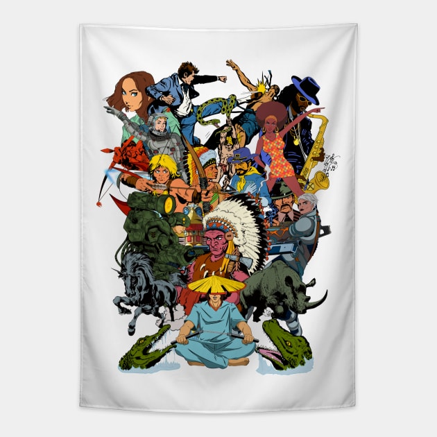 COMICS CHARACTER TEAM Tapestry by AlexxElizbar