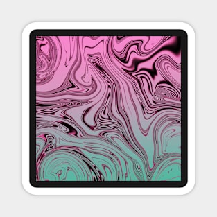 Swirls- Pink and Teal Magnet