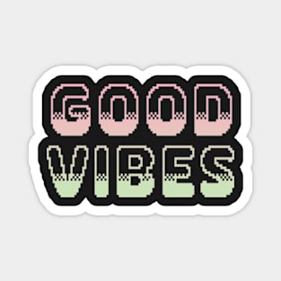 Good Vibes Classic Video Game Graphic Lime Peach Gradient Magnet