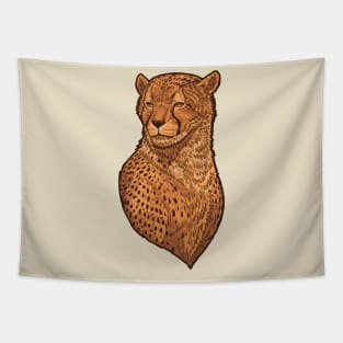 cheetah head illustration Tapestry