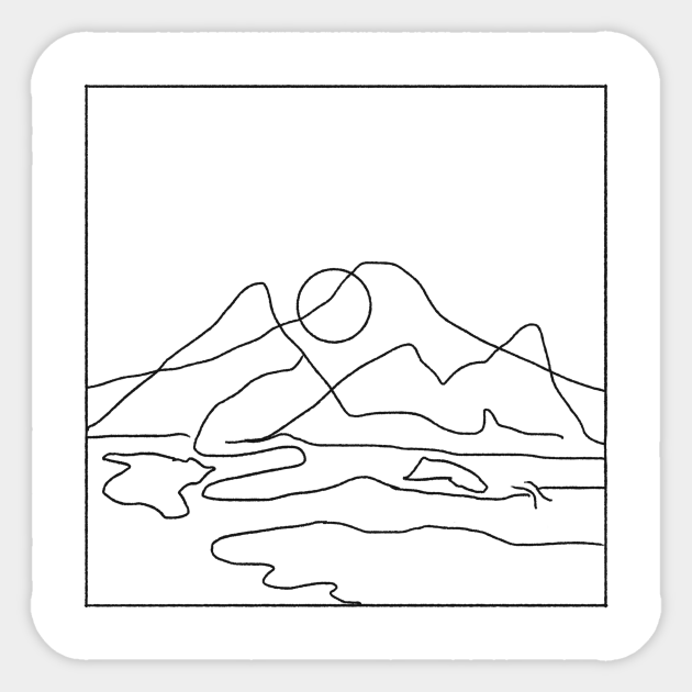 Mountain Lines Mountains Sticker Teepublic Choose your favorite mountain drawings from millions of available designs. mountain lines