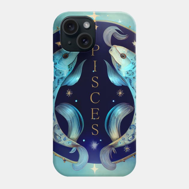 Zodiac Sign PISCES - Fantasy Illustration of astrology Pisces Phone Case by KOTOdesign