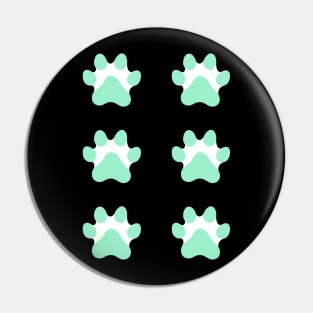 Mint green paw print stickers Pin