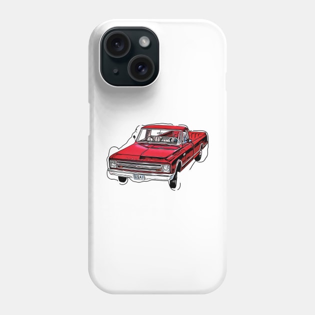 Chevy 1967 pickups Phone Case by AaaahEeeekStudio