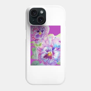 Purple Pansy Watercolor Painting Phone Case