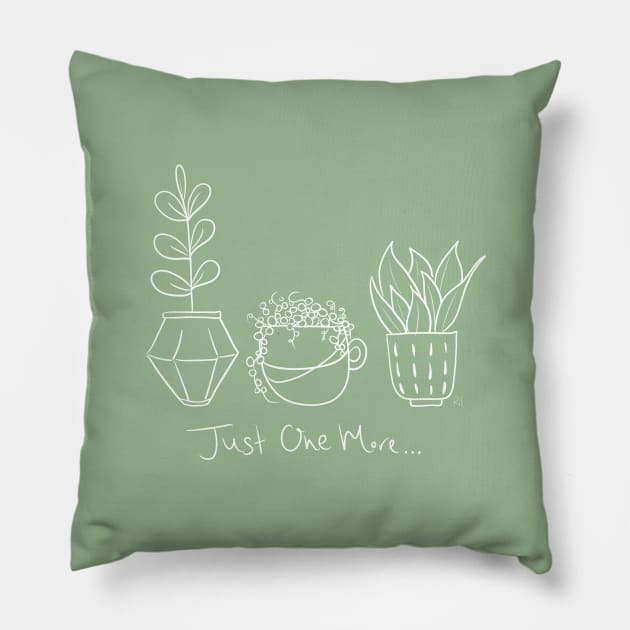 Just One More Plant Pillow by Charcoal & Ink