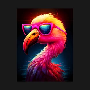 Cool Tropical Flamingo Wearing Sunglasses T-Shirt