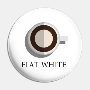 Hot flat white coffee cup top view in flat design style Pin