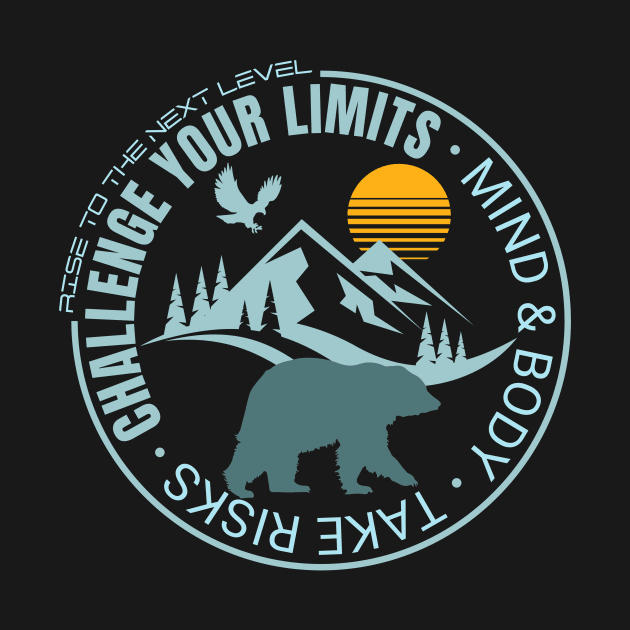 Challenge Your Limits Next Level Inspirational Quote Phrase Text by Cubebox