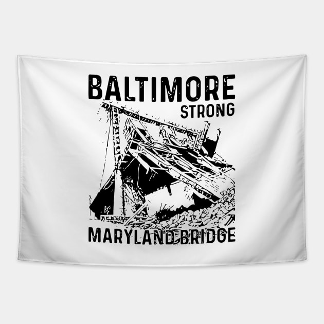 Baltimore-Strong-Maryland-Bridge-vintage Tapestry by SonyaKorobkova