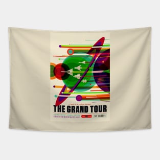 Retro Vintage Nasa Grand Tour Advert Tapestry