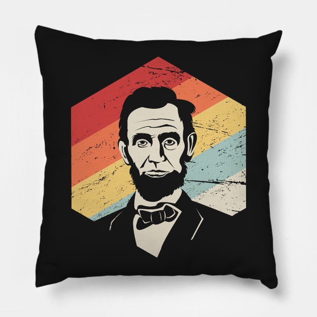 Retro Vintage Abraham Lincoln History Icon Pillow by MeatMan