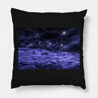 Meteorites in space nebula Pillow