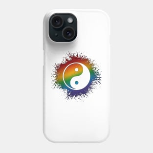 Paint Splatter LGBTQ Pride Rainbow Yin and Yang Symbol Phone Case