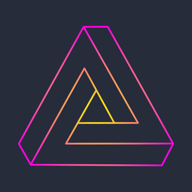 Escher triangle (yellow to magenta radial gradient) by TRIME