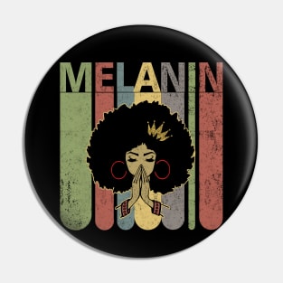 Melanin Graphic T-Shirt Afro Woman Pin