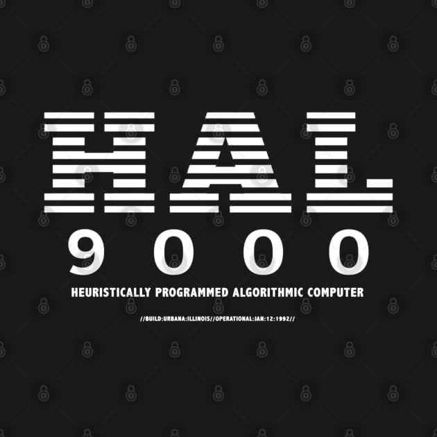 2001 A Space Odyssey Hal Computer Logo white by Lani A Art