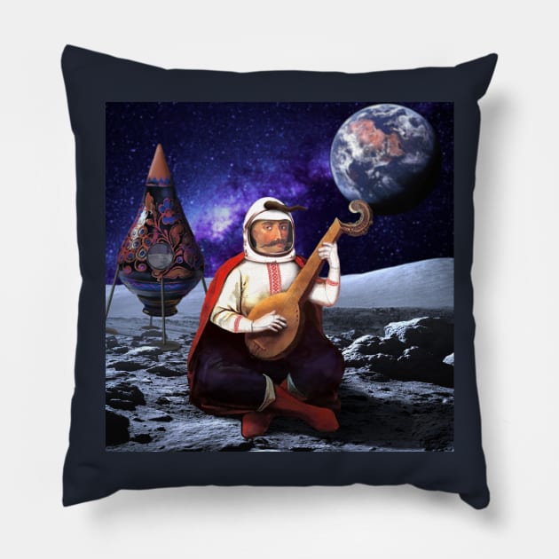 Cossack on the Moon Pillow by SPACE ART & NATURE SHIRTS 