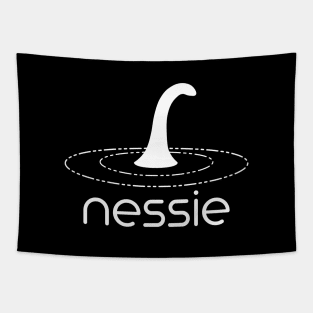 Simplified Nessie Loch Ness Monster (White) Tapestry