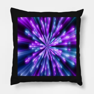 Purple Blue & Black Starburst Graphic Gift Design Print Pattern Pillow