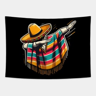 Dabbing Poncho Cinco de Mayo Mexican Sombrero Festival Tapestry