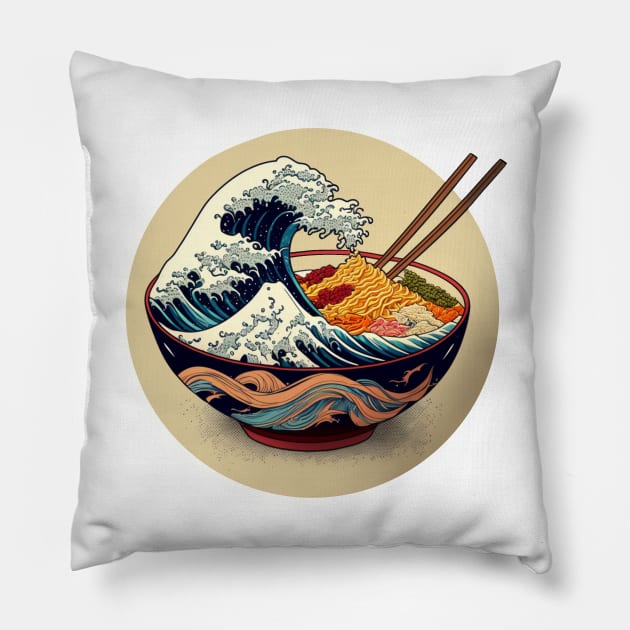 Hokusai Ramen Pillow by BankaiChu