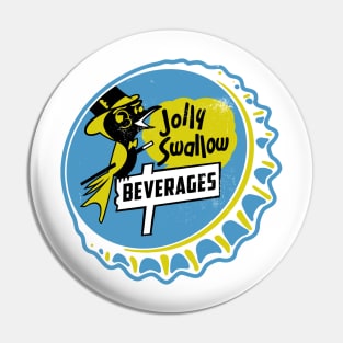 Vintage Jolly Swallow Beverages Soda Bottlecap Pin