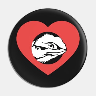 Cute Heart & Bearded Dragon Pin