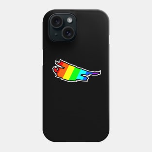 Saturna Island Silhouette in Colourful Rainbow Pattern - Bright Colours - Saturna Island Phone Case