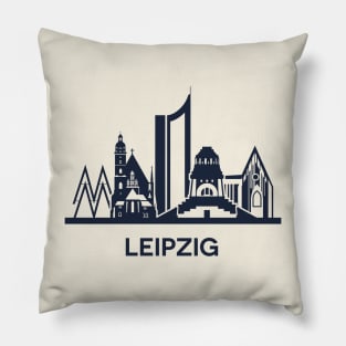 Leipzig Skyline Emblem, detailed Pillow