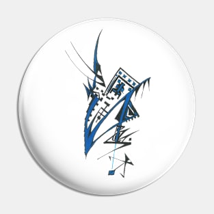 Mask Unique Blue Black White Colorful Abstract Art Pin