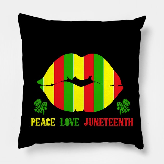 peace love Juneteenth 2024 St Patricks day SHAMROCK Pillow by NIKA13