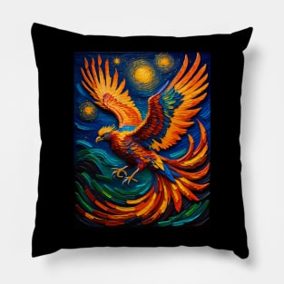 Phoenix in starry night Pillow