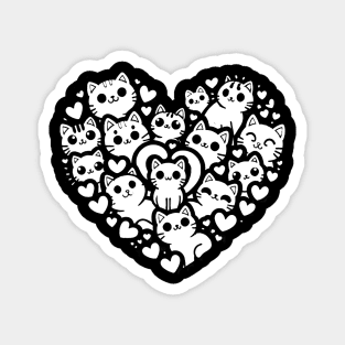 Cats Valentines Heart Magnet