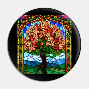 Stained Glass Apple Tree Pin