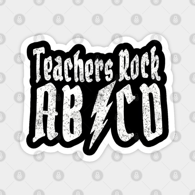 Teachers Rock ABCD distressed look Magnet by Sheila’s Studio