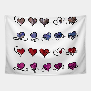 Chrome hearts - Holographic metallic hearts pattern sticker pack Tapestry